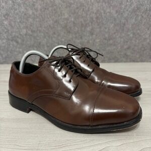 Nunn Bush Mens Size 9 Brown Leather Cap Toe Oxford Dress Shoes Classic Vintage